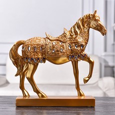 The Flow Company 客廳室內裝飾高雅馬匹擺件, 金色
