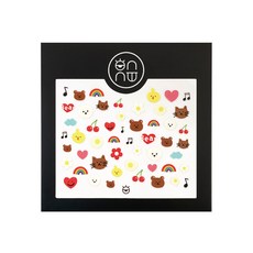 onnu On You Nail愛心熊美甲藝術貼紙, 混色, 1組