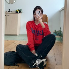 Tomatofactory 女款Atique復古水洗側邊摺疊氣球寬版牛仔褲 短版