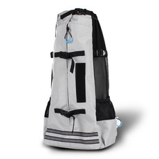 DING DONG PET 寵物後背包外出籠, 灰色, 1個