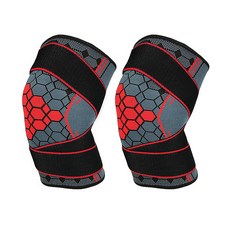 마켓A 자카드 나일론 무릎 보호대 세트 테이핑 레드, 1세트