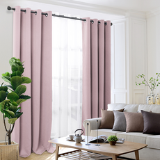 comet home 打孔式隔熱遮光窗簾, 粉色, 1件