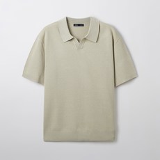 스파오 남성용 쿨 오픈 칼라 반팔 니트 SPKWF24M03