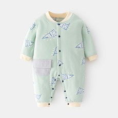 스타도어 유아용 도톰 레벨업 포켓 풀 스냅 우주복