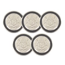 金屬高級點缀西裝鈕扣 旗幟 21mm, 5個, 鎳黑色