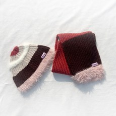 메르시밴드 니트 비니 + 머플러 세트
