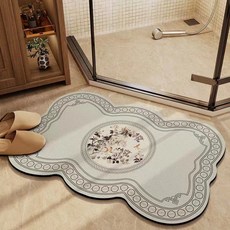 Wider Home 東方風格防滑地墊, 煙灰色, 1個