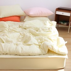 柔軟奶油泡芙水洗玉米纖維薄被, 黃色