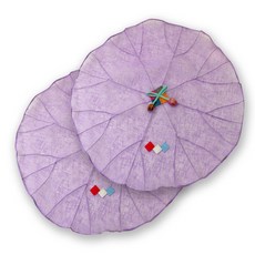 happytool 苧麻拼布飯菜罩 紫色, 2個