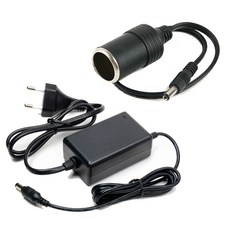 프라임 어댑터 12V 2A + 시가잭 케이블 세트, 1세트