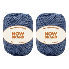 WoolClub NOW BRAND 高級迷你紙質質感編織線 40g, 15 牛仔藍, 2個