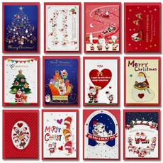 Yeongwon 1000 聖誕卡 12款組 E10-5&6, 混合色, 1套