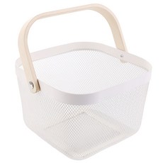 Bellovie 鐵製木柄提籃, 白色的, 1個