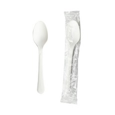 Package Hero 獨立包裝塑膠湯匙 白色, 1件, 500件