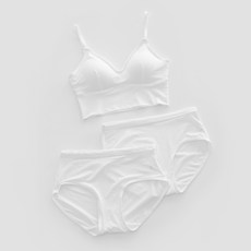 맬러뮤트 여성용 바디라인 노와이어 메쉬 에어 휴식 브라렛 + 팬티 2p 세트