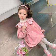 Orange Damom 女童花朵鈕扣圓翼領夾克