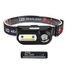 티엠지에스 야간러닝용 경량형 헤드랜턴 센서형 + 18650 배터리, 혼합색상, 1세트