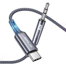 JSAUX USB C to 3.5mm AUX 音源線 音頻線 100cm, 1個, CM0012, 灰色