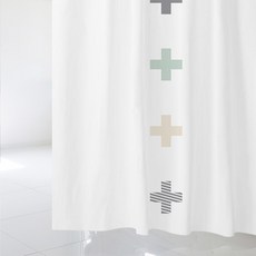 浴簾 SC147 1520*1880mm+不鏽鋼掛鉤 12入+白色窗簾桿組合, 1套