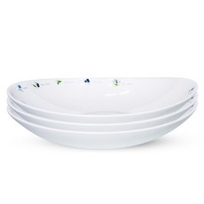 Bacile 歐式洋甘菊橢圓沙拉碗, 白色, 3個