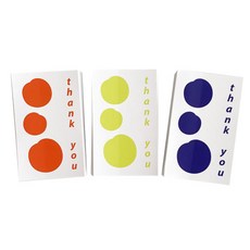 謝謝禮物包裝貼紙 3 種 x 100p 套組, 混色, 1套