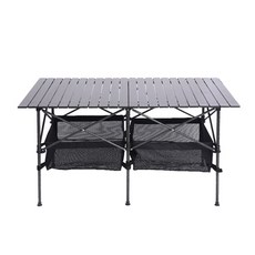 코쿼드 캠핑 높이조절형 롤테이블, 블랙