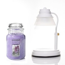 YANKee CANDLe 大號 623g + Aindy 定時器白色融蠟燈組, 1套, 盛開紫丁香