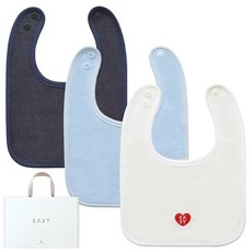 Baby&I幼兒用方形吸汗圍兜 3種 B組, 1套, 米白色, 藍色, 海軍藍