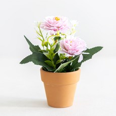 플라워트리 조화 클래식 데스크테리어 백일홍화분 15cm, 핑크, 1개