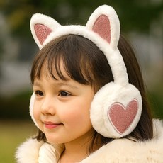 우주아이 반짝하트 방한 귀마개