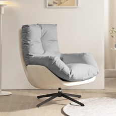 베이지메이트 멜랑 실리콘레더 360도 회전 1인용 소파 + 쿠션 세트 방문설치, 그레이, 1세트