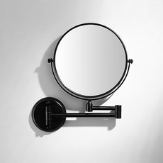MONACO OLIVE 金屬系列 Gadget 旋轉雙面鏡 + 免釘膠, 黑色(鏡子)