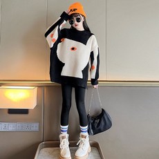 ORANGEDAMOM 女童橘色眼睛兔子針織衫