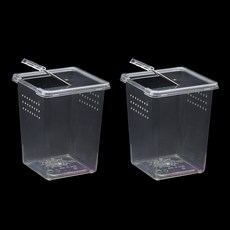 레몽크리프 파충류 세로형 미니 케이지 사육장 적재함 9 x 9 x 11cm, 투명, 2개