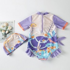 Iyumong Tisimo 女童鯨魚蕾絲泳帽泳衣組