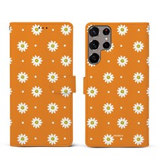 스메르 데이지패턴 디자인 가죽 다이어리 휴대폰 케이스