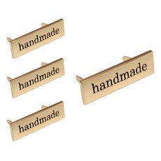 털실나라 직사각 핸드메이드 메탈라벨 수선 악세사리, 골드, 4개