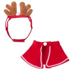 寵物聖誕套裝 頭箍, 1套, 麋鹿頭箍 + 披風
