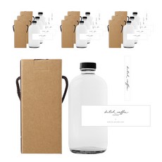 검정캡 보스턴 유리병 480ml + 스티커 N10 + 박스 패키지, 10세트