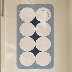 Daysoy 簡約設計吸附式浴室浴缸墊 70 x 40 cm, 1個, 08 藍色圓點