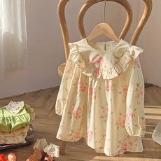 JOYMULTI 女童粉紅玫瑰荷葉邊洋裝