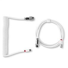 Canrin機械式鍵盤線圈型C型航空線 白色, 1個, 140cm