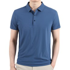 男款高彈力涼感Spandex PK短袖翻領T恤 YXR502