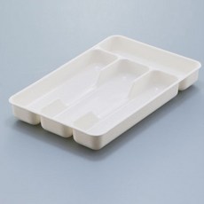 윤코 트레이 일체형 수납 수저분리함, 화이트, 1개
