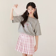 나나주니 라운드넥 라비앙로즈 반팔 티셔츠