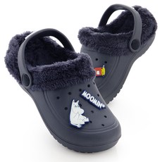 孩童嚕嚕米造型鞋扣刷絨涼拖鞋