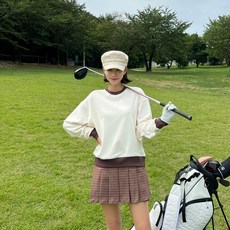 COMSONNOT Pipin 女款高爾夫日常穿搭羅紋拼色大學T 109993