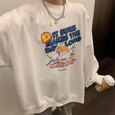 호랑나비 여성용 LA 오리 프렌즈 캐주얼 임산부 루즈핏 맨투맨