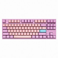 Ducky ONE 2 TKL SEAMLESS BRIGHT LILAC PBT 雙注韓文有線鍵盤紅色, 無數字鍵盤, DKON1887S, 混色