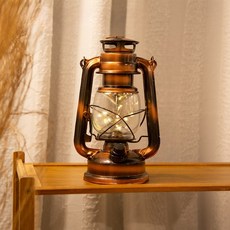 LED 감성 캠핑 랜턴 무드등 S 12 x 12 x 19 cm, 브라운